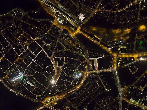 Aerial photography by night